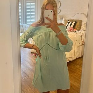 Xhilaration Teal Off the Shoulder Dress (Womens S)
